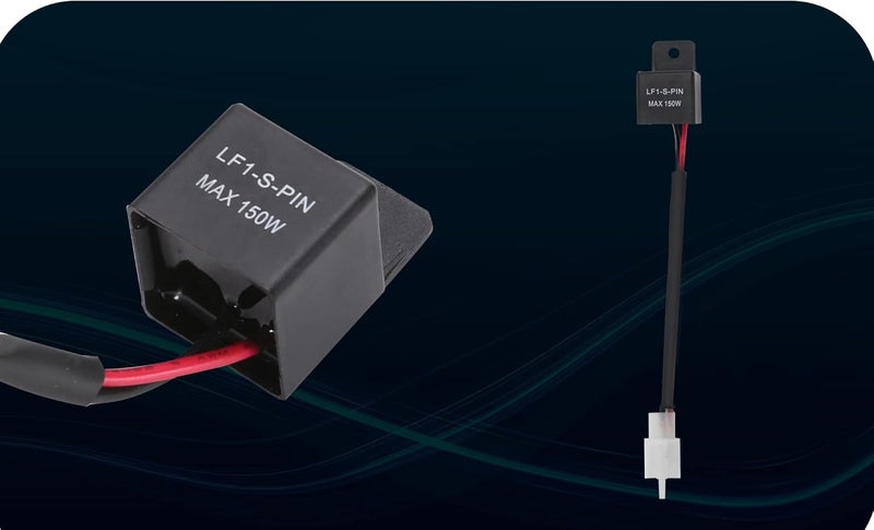 GLOFE (1) 2-Pin 12V Electronic LED Flasher Relay LF1-S-PIN MAX 150W Fix for Motorcycle Bike Scooter LED Turn Signal Bulbs Hyper Flash Issue - Image 5